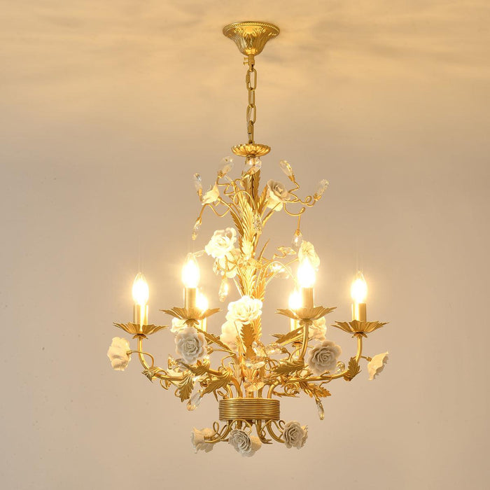 White Rose Crystal Chandelier.