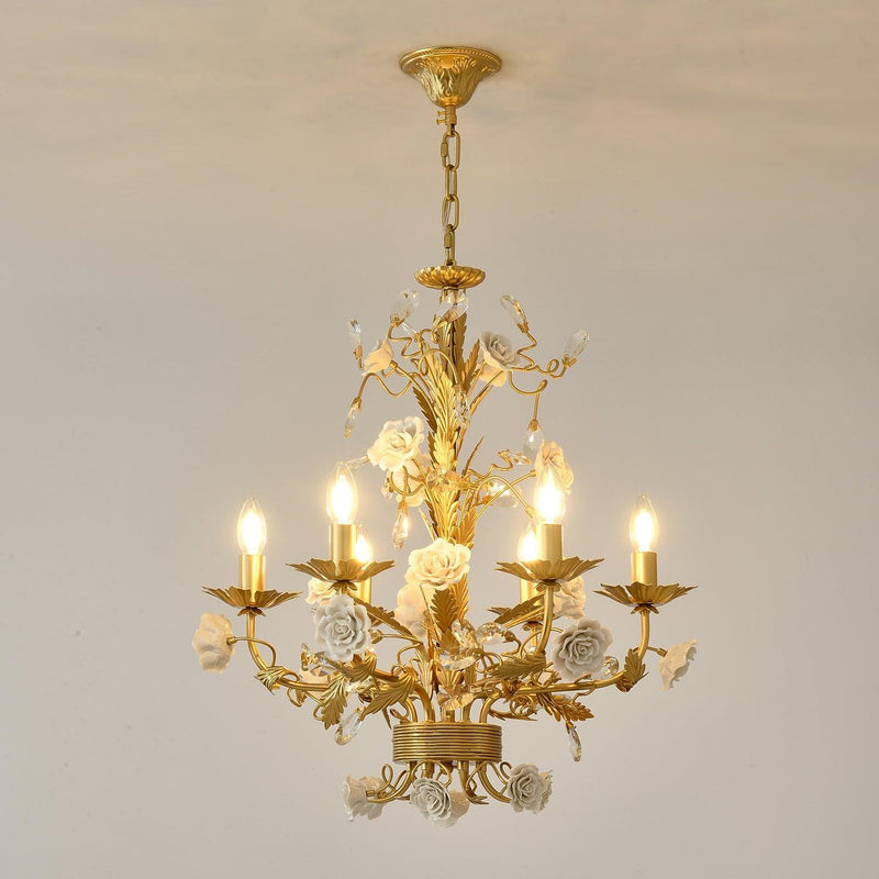 Chandelier Cristal Rose Blanche-DWHOME