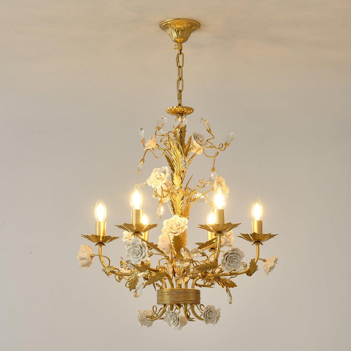 White Rose Crystal Chandelier.