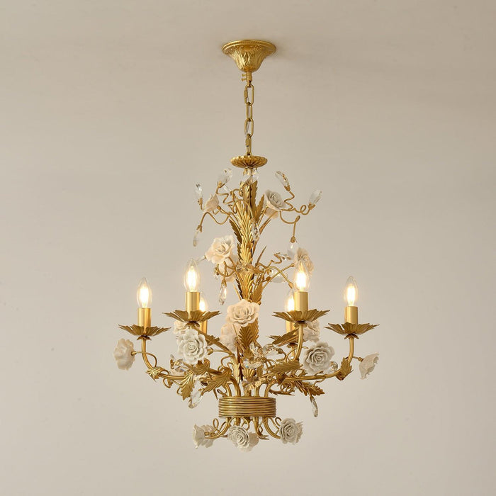 White Rose Crystal Chandelier - DWHOME