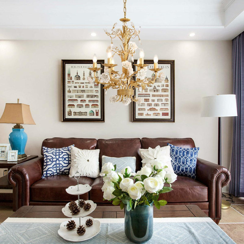Chandelier Cristal Rose Blanche-DWHOME