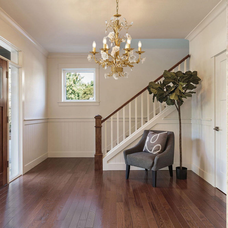 Chandelier Cristal Rose Blanche-DWHOME