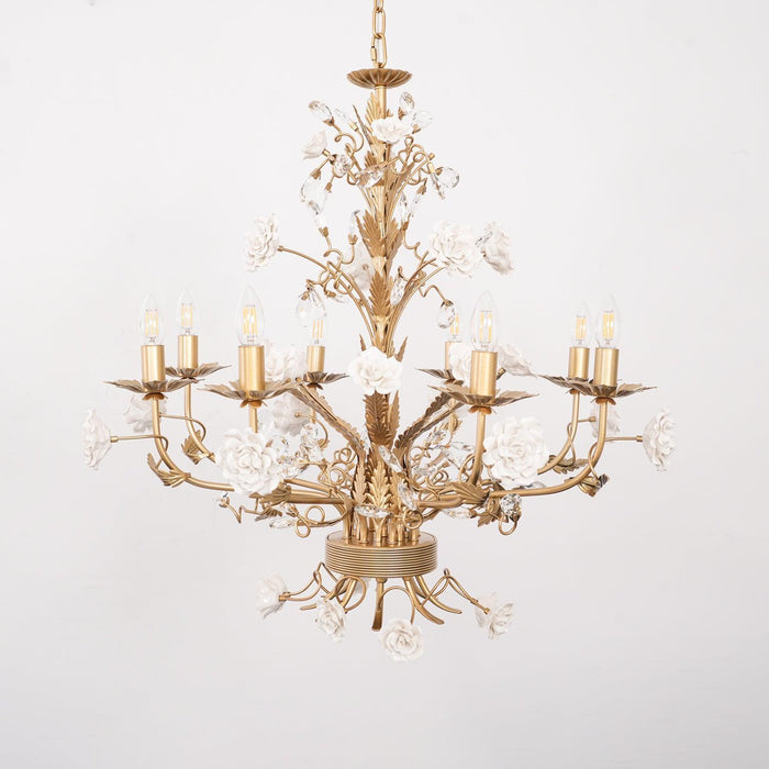 White Rose Crystal Chandelier - DWHOME