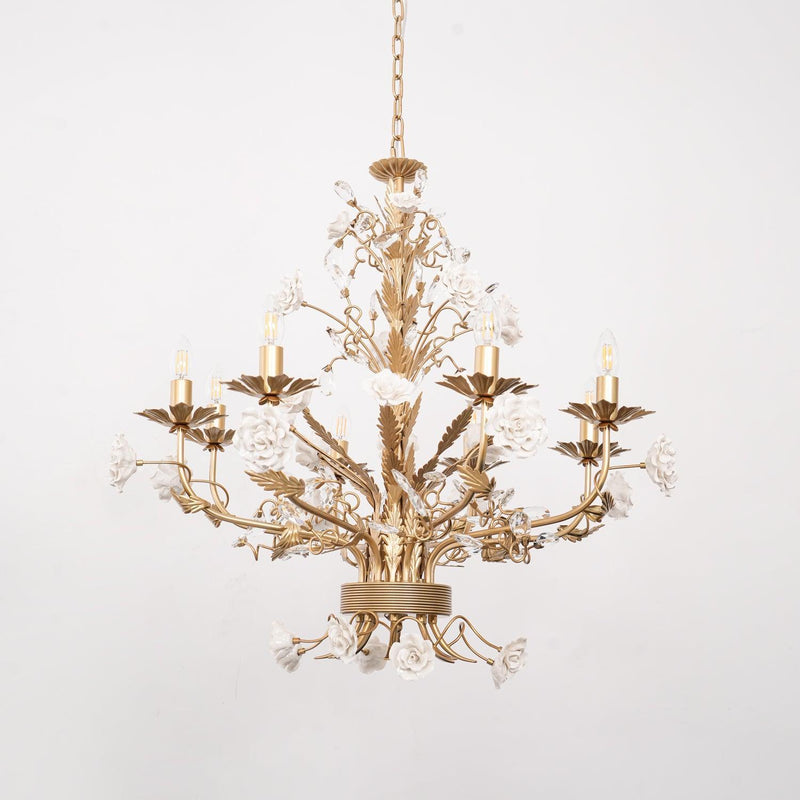 Chandelier Cristal Rose Blanche-DWHOME