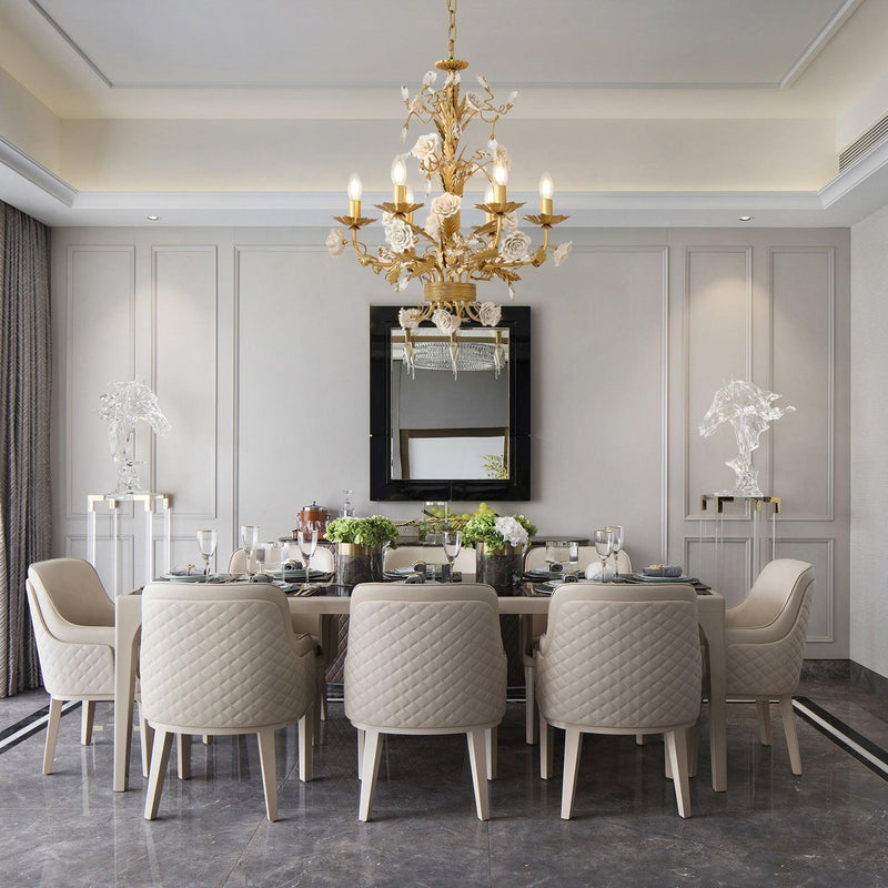 Chandelier Cristal Rose Blanche-DWHOME