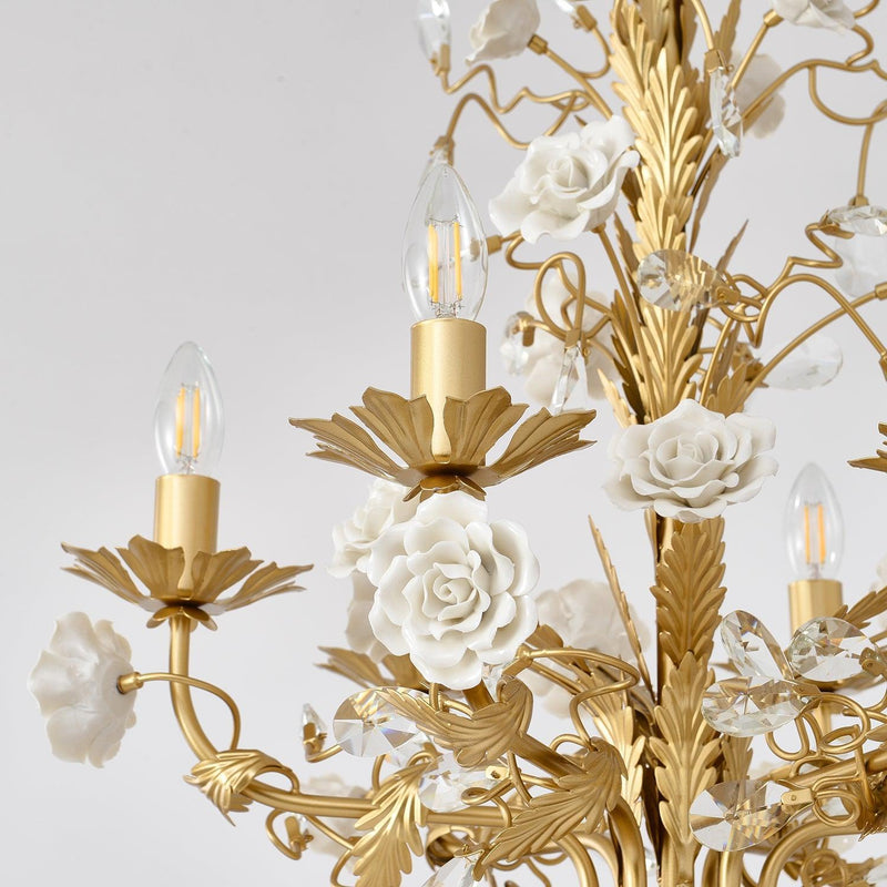Chandelier Cristal Rose Blanche-DWHOME