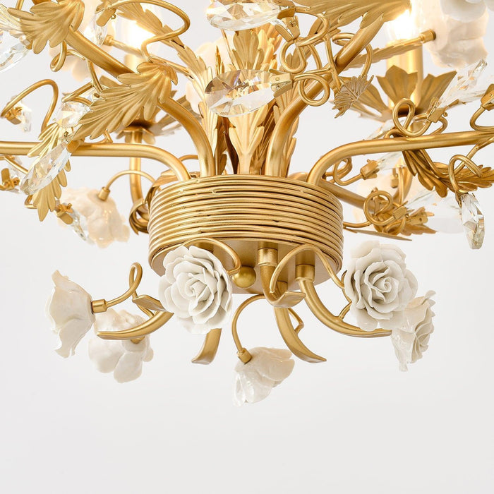 White Rose Crystal Chandelier - DWHOME