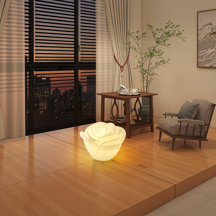 White Rose Shaped LED Table Lamp-DWHOME