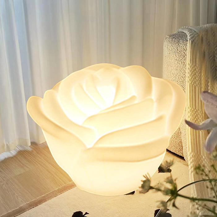 White Rose Shaped LED Table Lamp-DWHOME