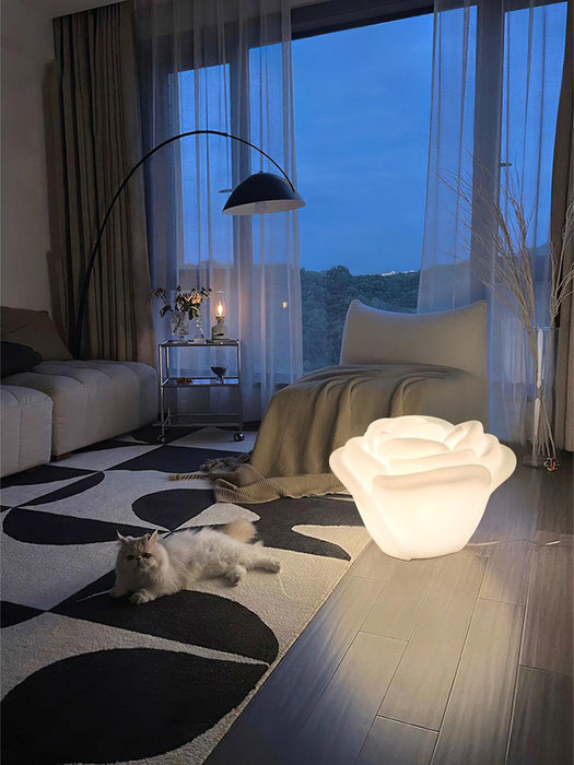 White Rose Shaped LED Table Lamp-DWHOME