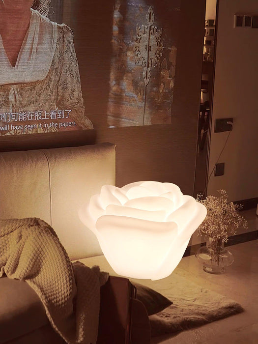 White Rose Shaped LED Table Lamp-DWHOME