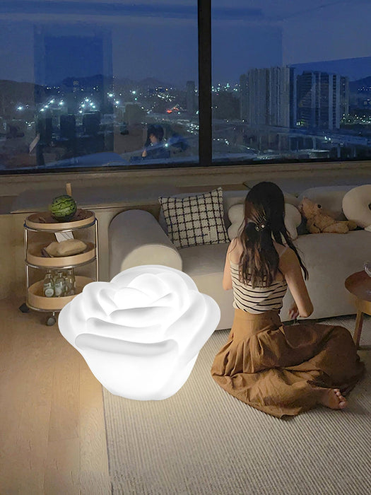 White Rose Shaped LED Table Lamp-DWHOME