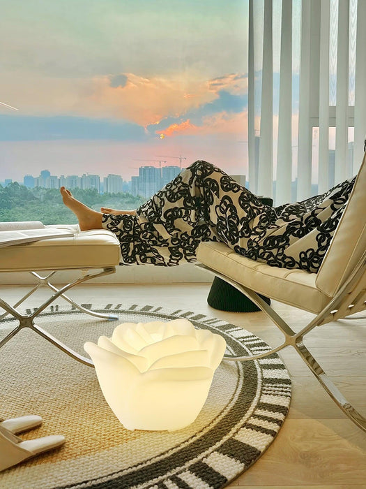 White Rose Shaped LED Table Lamp-DWHOME