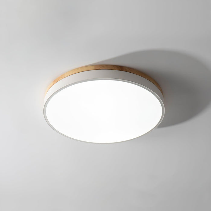 White Round Wooden Ceiling Lamp - DWHOME