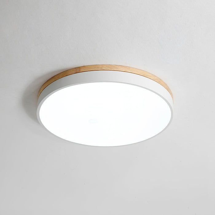 White Round Wooden Ceiling Lamp - DWHOME