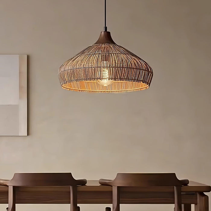 Wicker Rattan Pendant Light-DWHOME