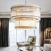 Willow Luxury Modern 2 Tier Crystal chandelier-DWHOME