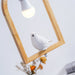 Wood Bird Resin Pendant Light.