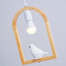 Wood Bird Resin Pendant Light.