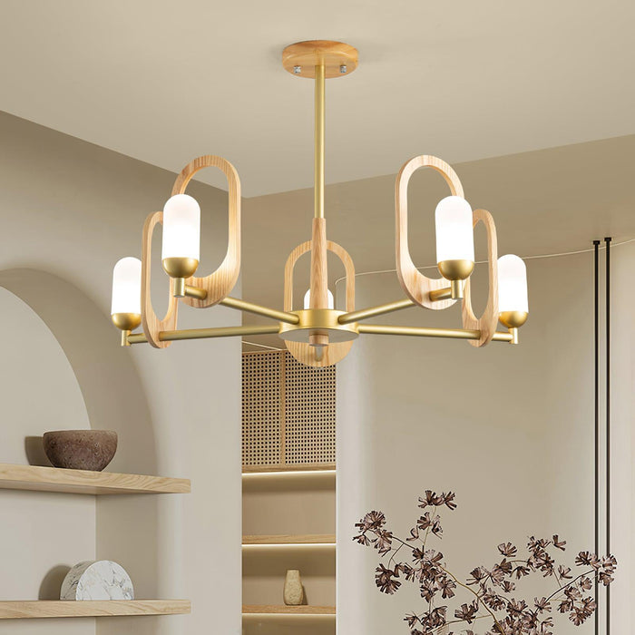 Wood Art Halo Chandelier-DWHOME
