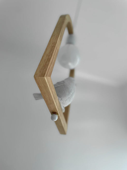 Wood Bird Resin Pendant Light-DWHOME