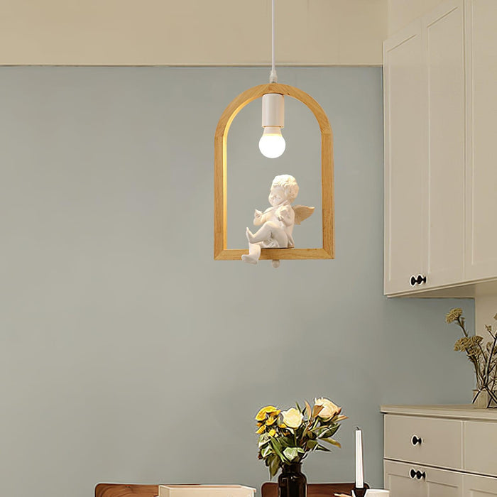 Wood Bird Resin Pendant Light-DWHOME