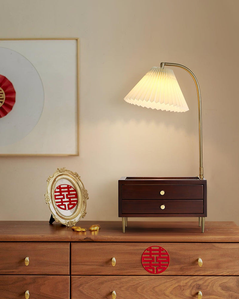 Wood Drawer Table Lamp-DWHOME
