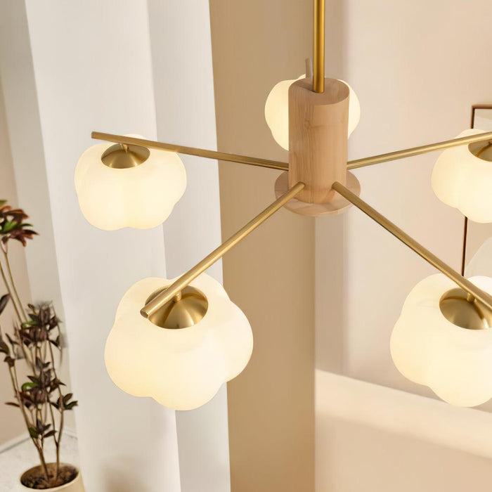 Wooden Cotton Balls Chandelier - DWHOME