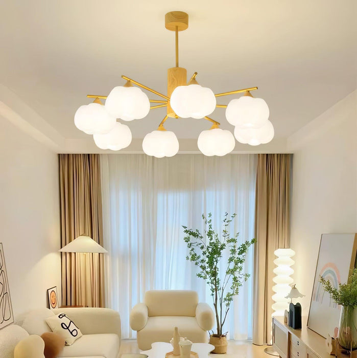 Wooden Cotton Balls Chandelier - DWHOME