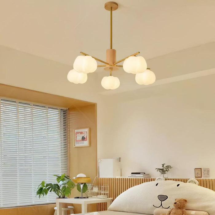 Wooden Cotton Balls Chandelier - DWHOME