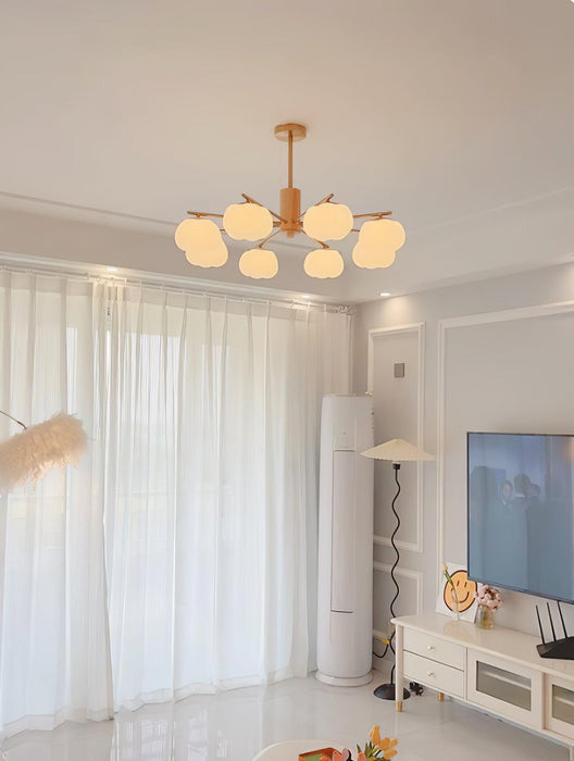 Wooden Cotton Balls Chandelier - DWHOME