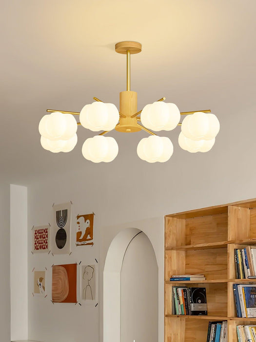 Wooden Cotton Balls Chandelier - DWHOME