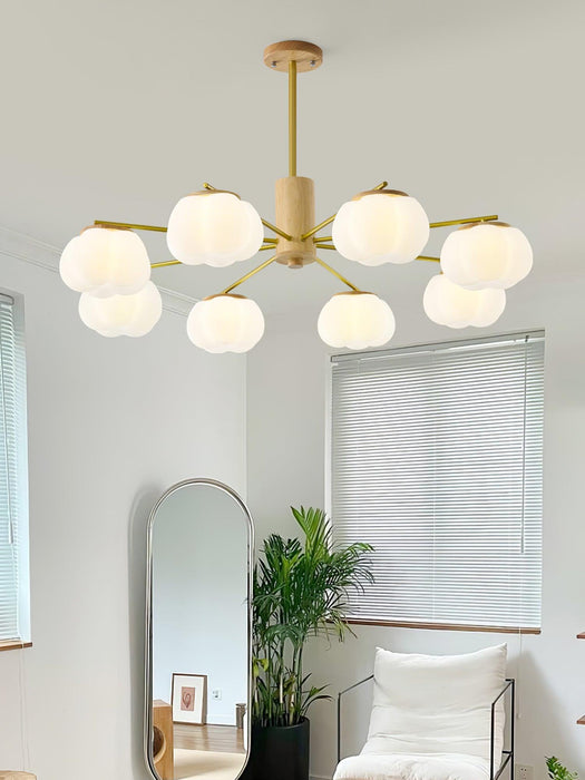 Wooden Cotton Balls Chandelier - DWHOME