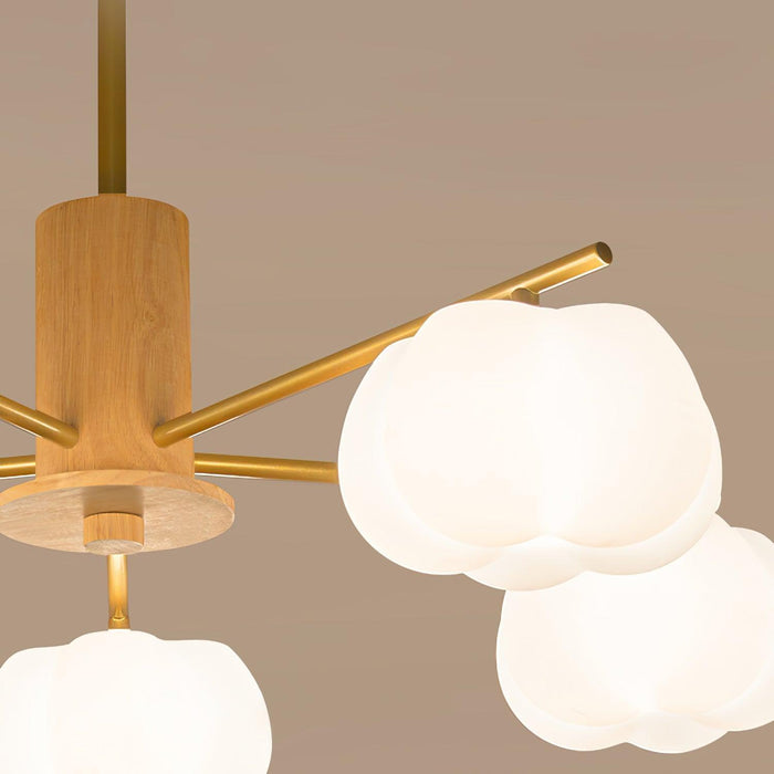 Wooden Cotton Balls Chandelier - DWHOME