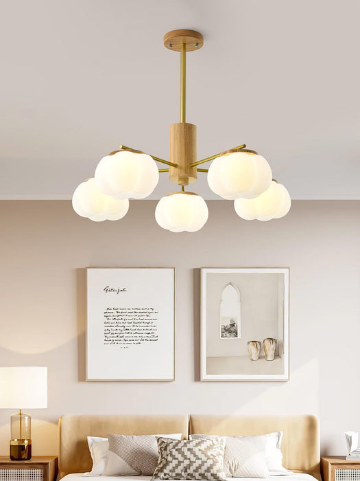 Wooden Cotton Balls Chandelier - DWHOME