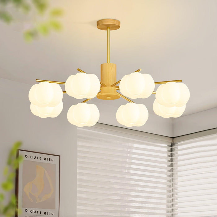 Wooden Cotton Balls Chandelier - DWHOME