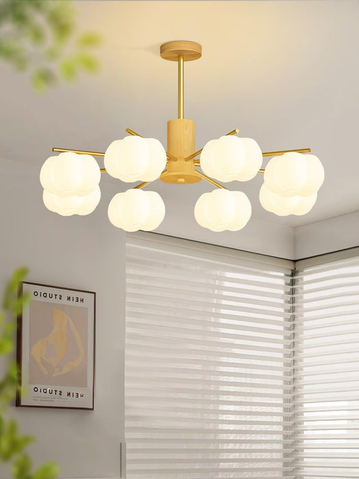 Wooden Cotton Balls Chandelier - DWHOME