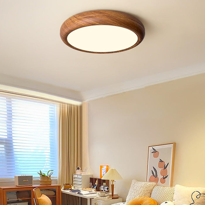 Wood Grain Round Ceiling Lamp.