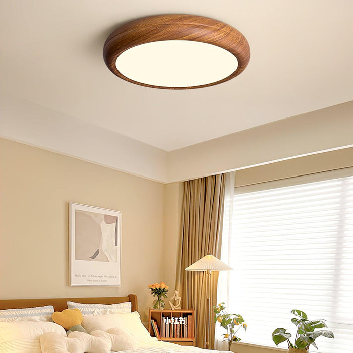 Wood Grain Round Ceiling Lamp.