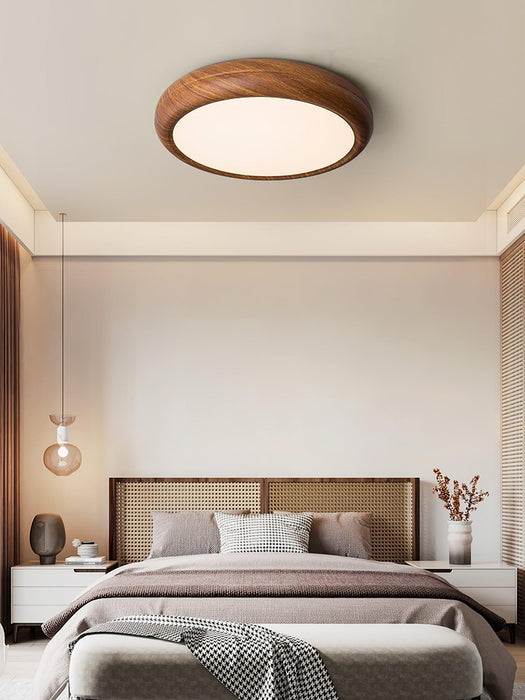 Wood Grain Round Ceiling Lamp.