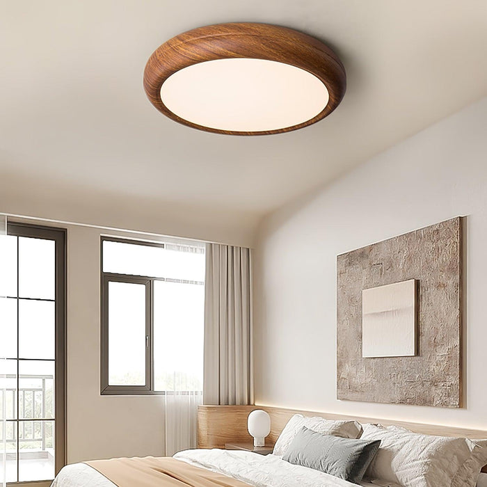 Wood Grain Round Ceiling Lamp.