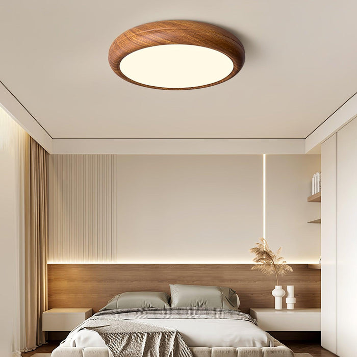 Wood Grain Round Ceiling Lamp.