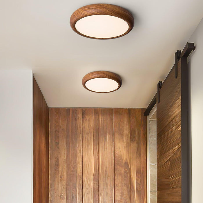 Wood Grain Round Ceiling Lamp.