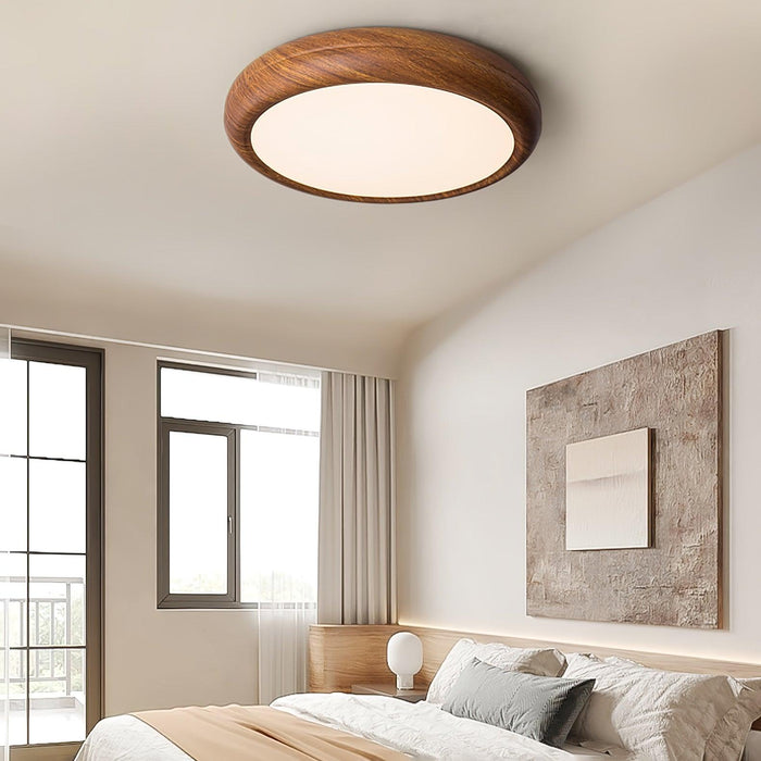 Wood Grain Round Ceiling Lamp.