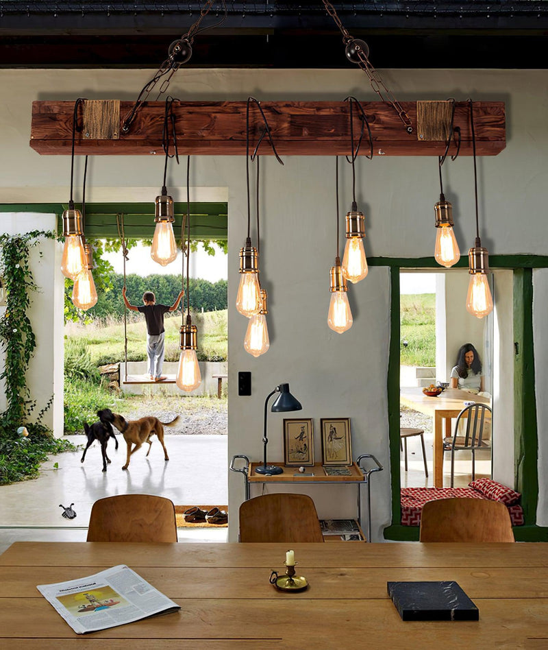 Wood Hanging Multi Chandelier-DWHOME