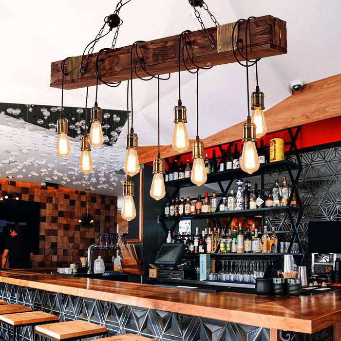 Wood Hanging Multi Chandelier.