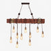 Wood Hanging Multi Chandelier.