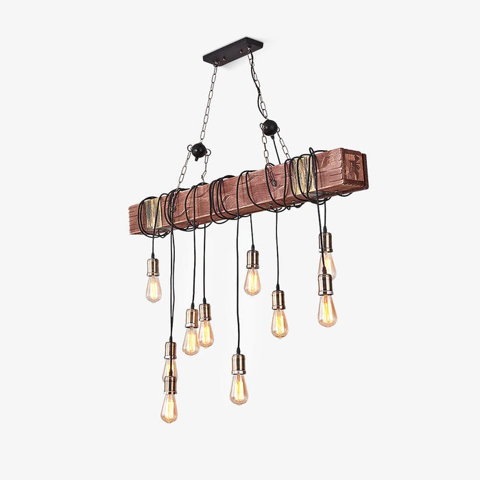 Wood Hanging Multi Chandelier.