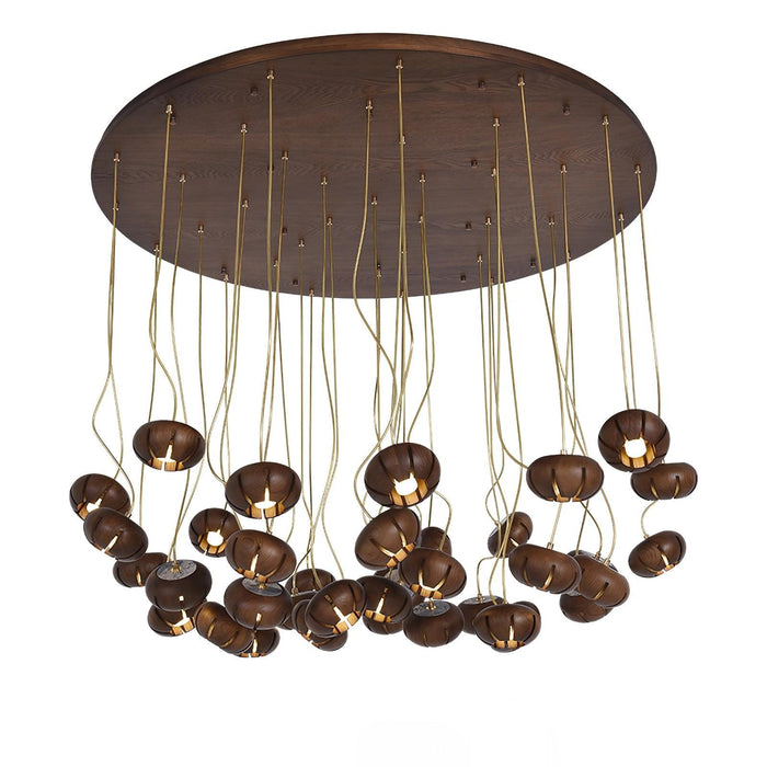 Wood Pumpkin Cluster Chandelier-DWHOME