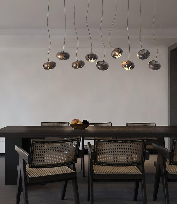 Wood Pumpkin Cluster Chandelier-DWHOME